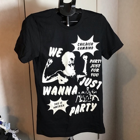Canvas Childish Gambino 2018 This Is America Tour Tee Shirt Size S Black Graphic - Picture 1 of 5
